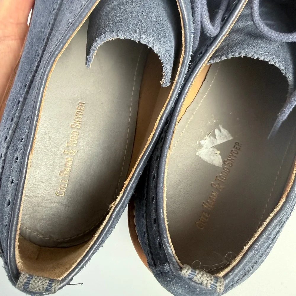 Cole Haan Todd Snyder Hammond Wingtip Mens 13 M Navy Blue Excellent Suede C14255